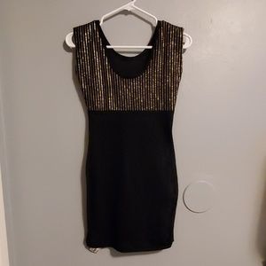 Black and gold striped dress